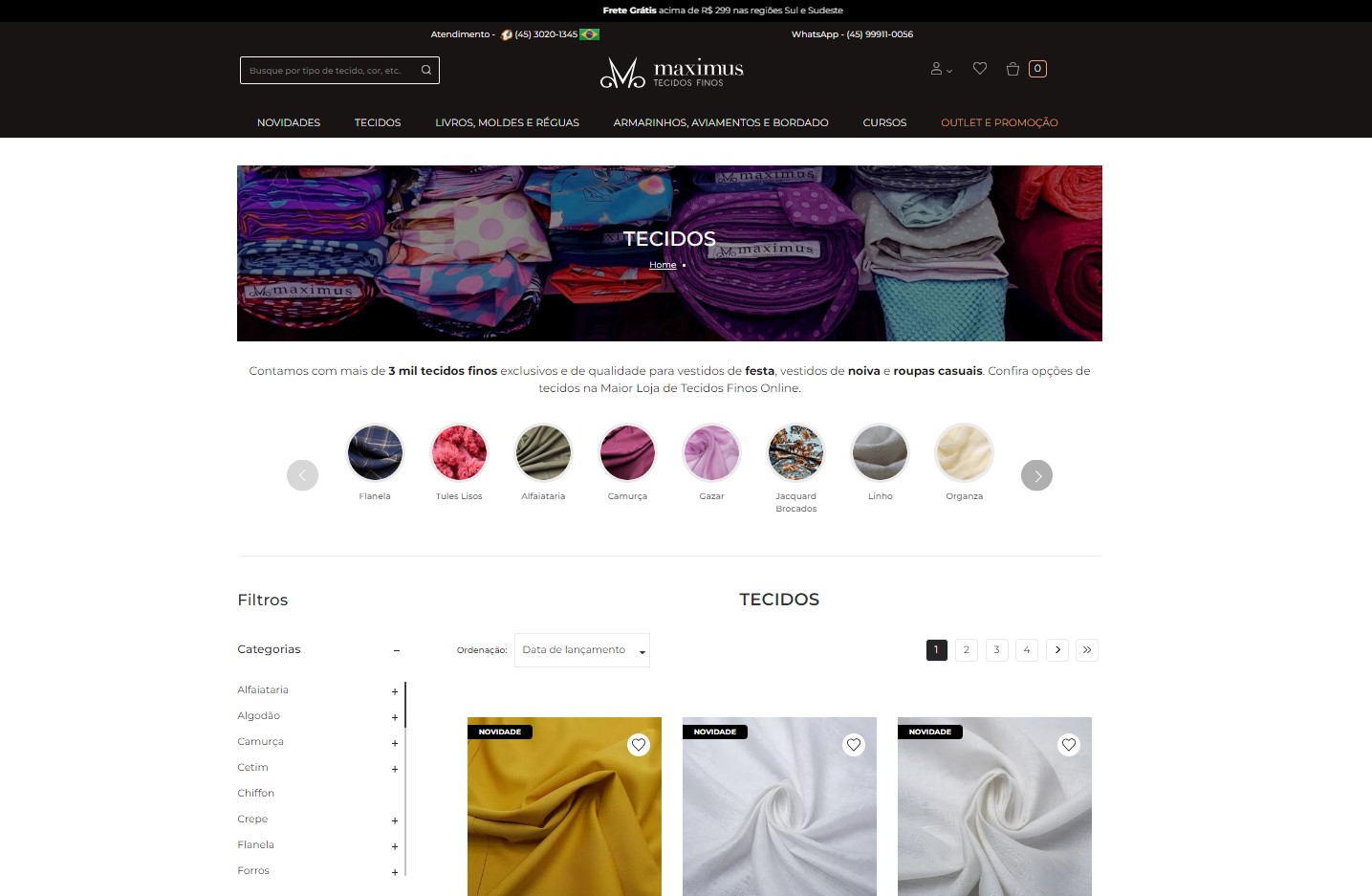 Maximus Tecidos comprar tecidos pela internet maximus tecidos Clube da Costureira 600x300